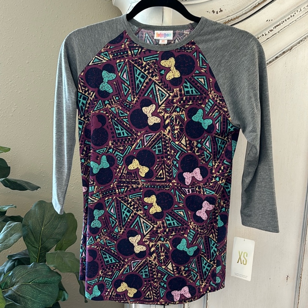 LuLaRoe x Disney Women’s Minnie Mouse 3/4 Sleeve Graphic Randy Shirt Size XS